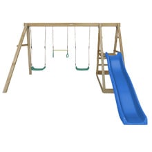 Winston 4-Station Wooden Swing Set with Slide